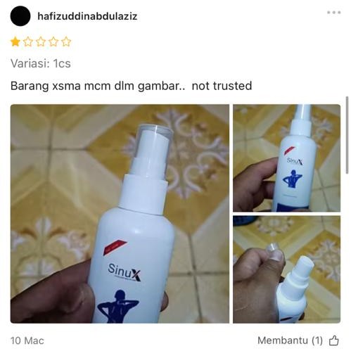 Contoh gambar produk yang perlu disemak